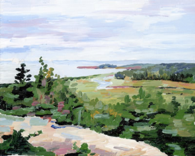 Morse Mountain, Phippsburg Maine, 8"x10" acrylic on canvas, 2006